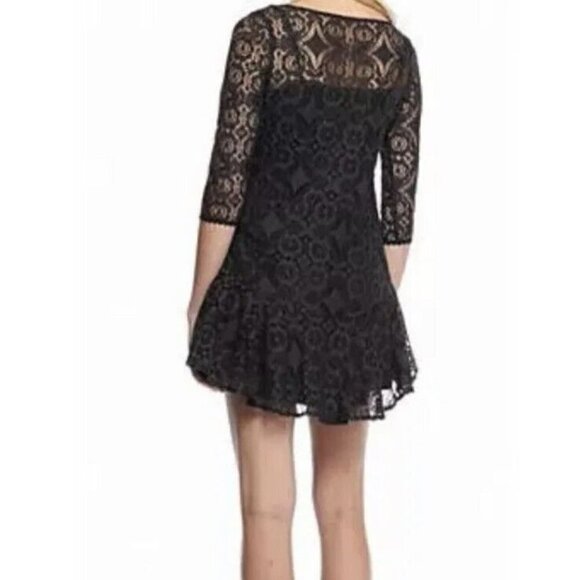 Free People Walking To The Sun Floral Lace Mini Dress - Picture 3 of 10